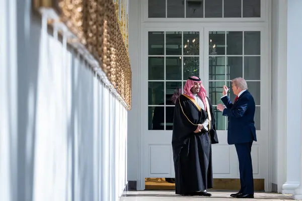 Saudi Crown Prince Mohammed bin Salman arriving at the White House