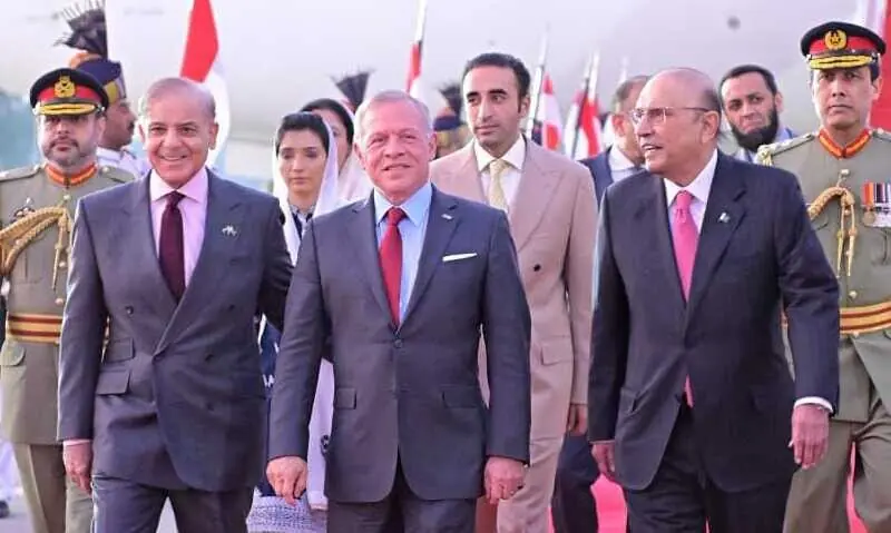Jordan King Abdullah II arrives in Pakistan