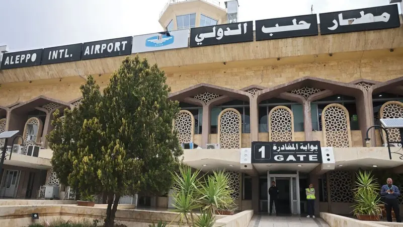 This picture shows a partial view of Aleppo airport ahead of its reopening on March 18, 2025.