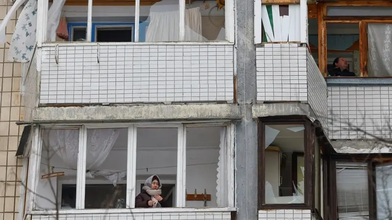 Explosion lights up Kyiv skyline during Russian missile attack targeting energy infrastructure