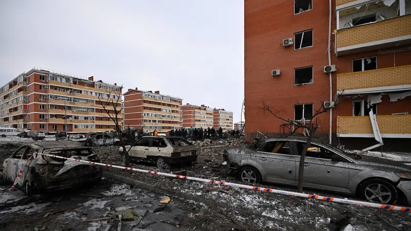 Damage to residential buildings in Volgograd after reported Ukrainian drone strike