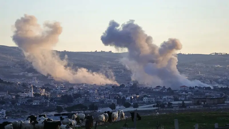 Israeli drone strike site near Lebanon Syria border targeting suspected militant vehicle