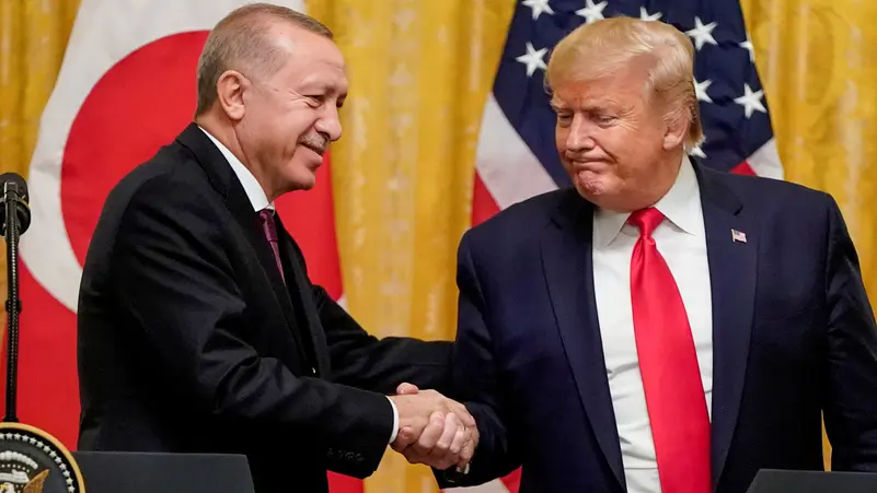 Turkish President Recep Tayyip Erdogan and US President Donald Trump discussing regional security and the Mecca Joint Defense Agreement